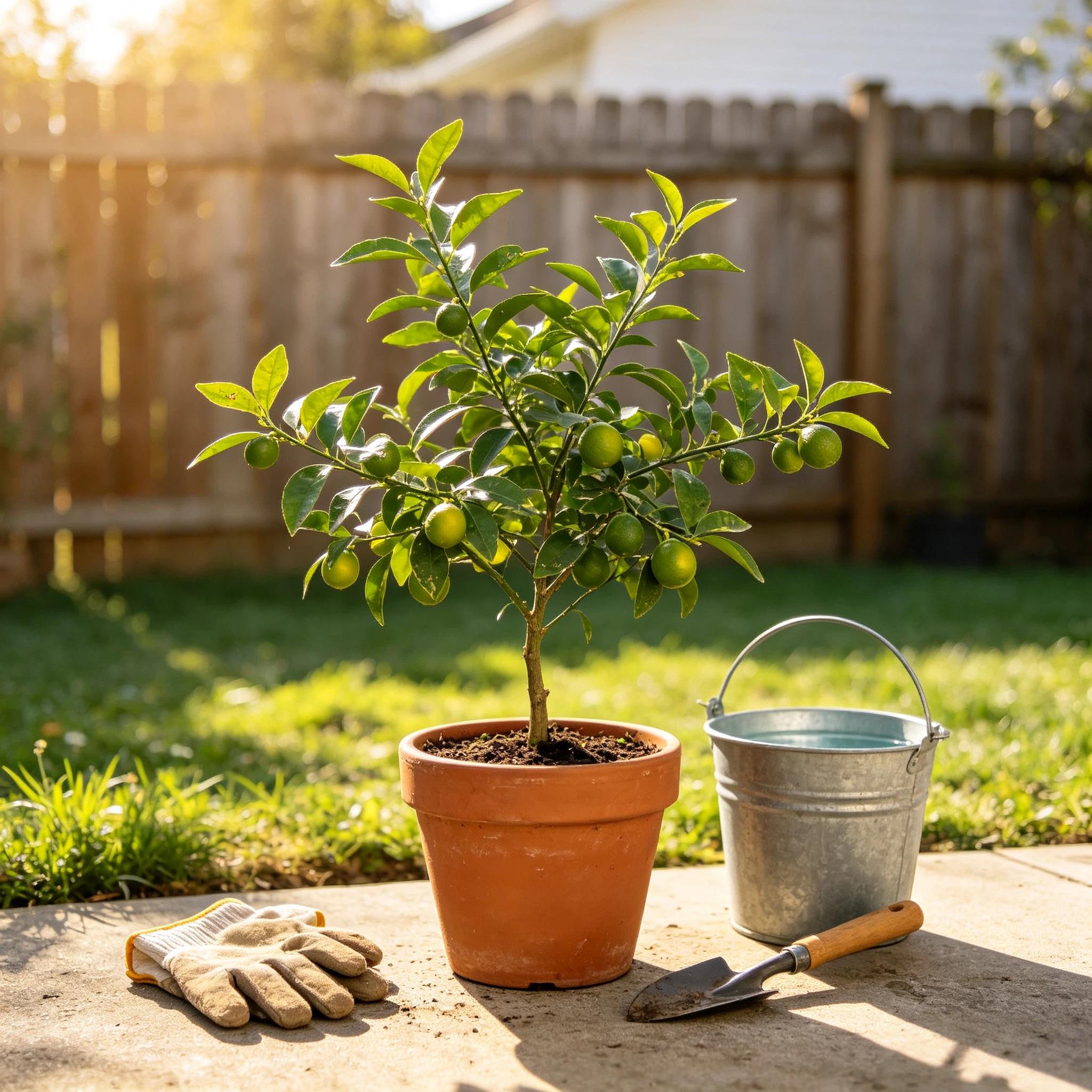 Bare Root Calamondin Sapling, Live Dwarf Citrus × microcarpa, Fragrant Flower & Edible Tiny Lime Fruit, Low Maintenance for Beginner Backyard Gardeners, Patio Potted & Yard Landscape Plant