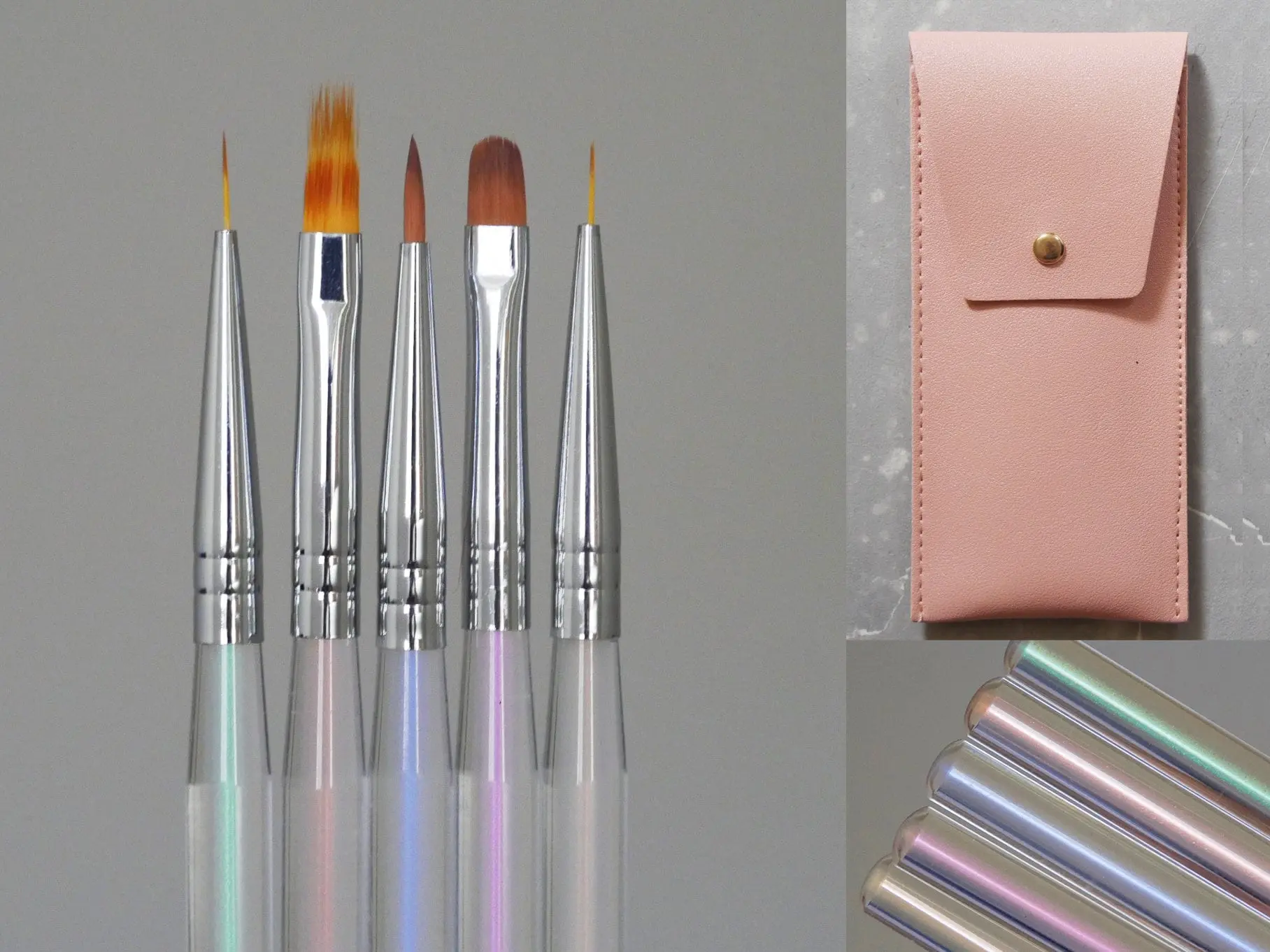 5pcs Polar Light Handle Nail Brush Set