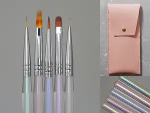 5pcs Polar Light Handle Nail Brush Set