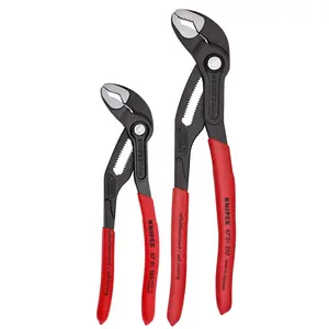 KNIPEX Tools - 2 Piece Cobra Pliers Set (87 01 180 & 87 01 250) (003120V01US), Red