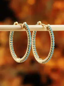 Elegant Hoop Earrings Stackable Design - Imitation Blue Turquoise Earrings for Women & Girls Holiday Party Engagement, Perfect for Daily Wear Jewlry Anniversary Mother's Day Gift