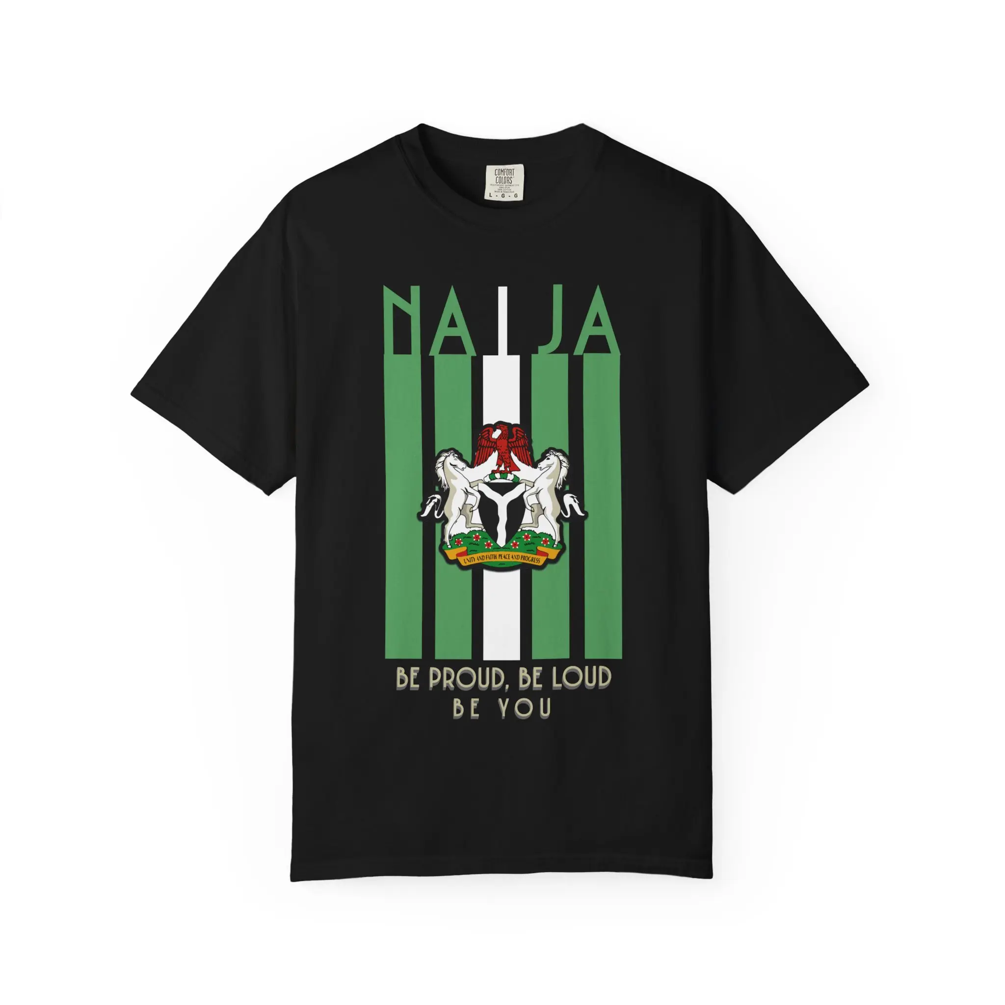 Naija Proud Garment-Dyed Tee, Casual Wear, Graphic Tshirt, Gift Him/Her, Streetwear Fashion Shirt, Nigerian Pride Top