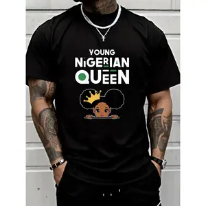 100% Cotton Unisex “Young Nigerian Queen” T-Shirt — Nigerian Pride, breathable and comfortable, an essential for summer and spring