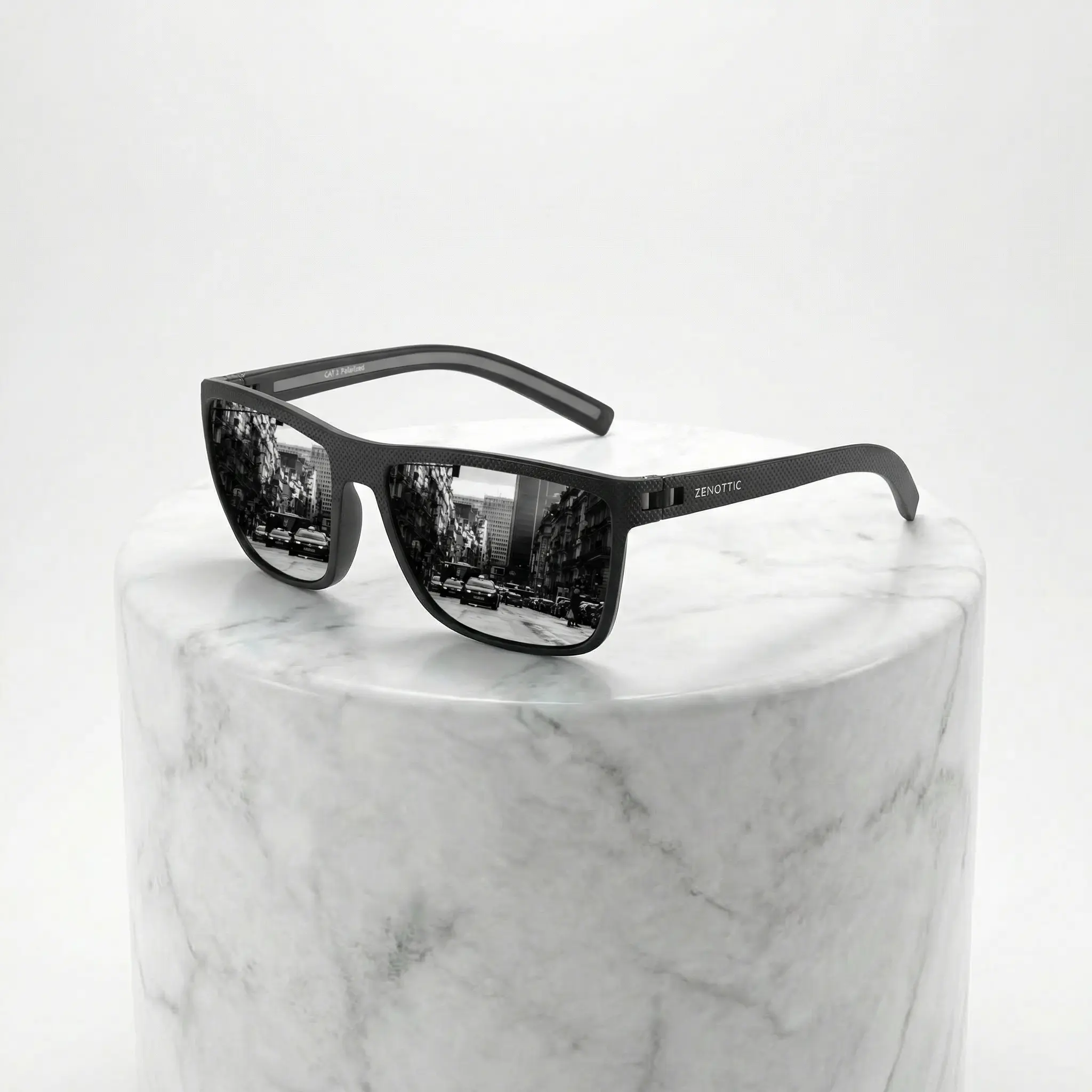 ZENOTTIC Trendy Square Polarized Sunglasses – Flexible TR90 Frame, UV400 for Daily Wear & Travel