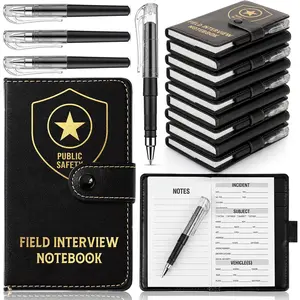 20 Sets  Week Gifts Bulk Public Safety Field Interview Notebooks with Ballpoint Pen Reporter Notes for Law Enforcement  Officer  Personnel Academy Graduation Gifts (Black)