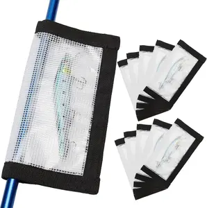 Fishing Lure Wraps 4-10 Pack Durable Clear PVC Lure Wrap for Fishing Rod Saltwater Hook Covers Fabric Lure Protector