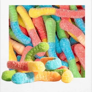 Neon Gummy Worms - 1 Pound, Colorful and Fun Snack for Kids and Adults