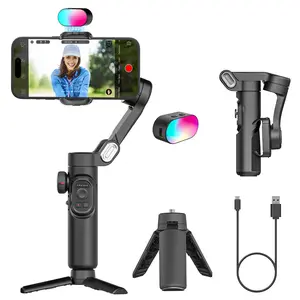AOCHUAN Smart XE Kit Gimbal Stabilizer for Smartphone Iphone Video Recording Magnetic Fill Light 3-Axis Foldable Android Gimble aochuan