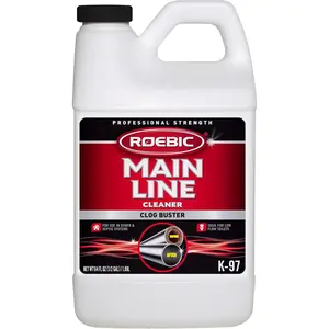K-97 Liquid Main Line Cleaner with Bacteria Enzymes, Eliminates Organic Buildup in Sewer/Septic System and Protects from Clogs, Safe for, 64 fl oz
