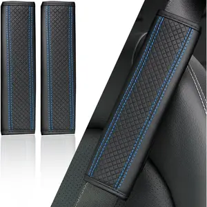 2-Pack PU Leather Car Safety Belt Shoulder Pads, Comfortable Pressure Relief Seatbelt Covers, Anti-Chafing Backpack Shoulder Protectors, Car Interior Set, Car Interior Accessory, Interior Car Accessories