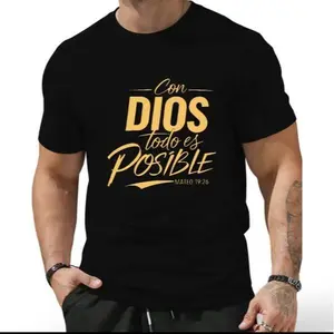 Christian Faith T-Shirt , Bold "Con Dios Todo Es Posible Matthew 19:26" Quote Graphic Design , Perfect for Believers and Christian Community , Unisex Tee , Religious Gift Shirt
