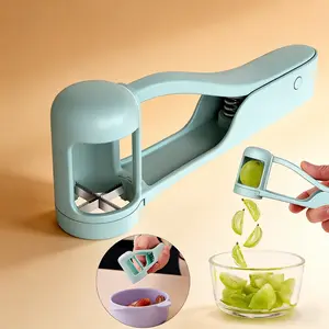 Grape slicer, stainless steel fruit fresh separator, safe and easy to use, can cut grapes, cherry tomatoes, strawberries, blueberries - a lightweight kitchen gadget for salads cake decoration tissue holder household utensil accessory sport commercial soda