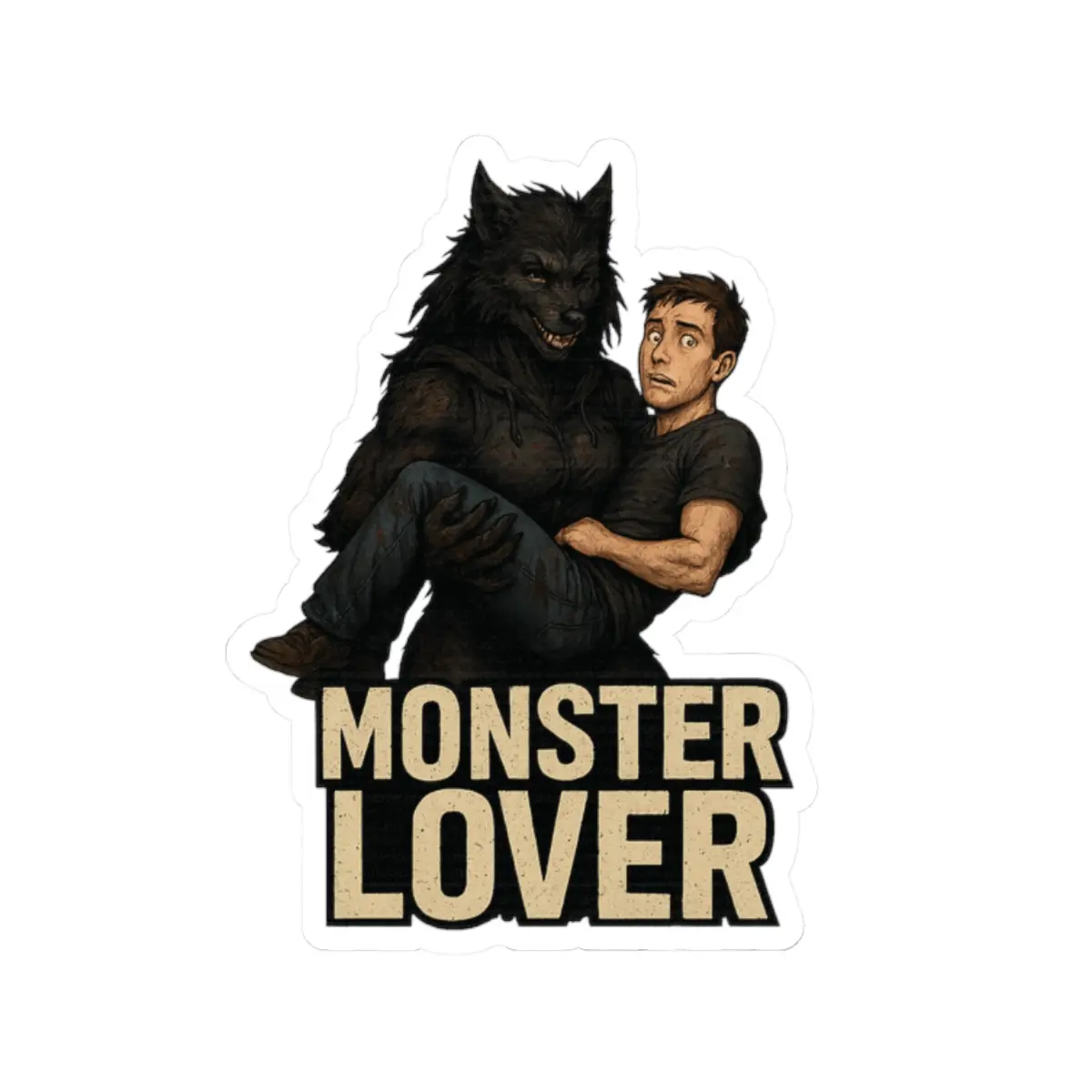 Monster Lover Kiss-Cut Stickers - Glossy Paper Finish, Eco-Friendly Inks, Long-Lasting Vinyl, Perfect for Horror Fans, Laptop Decor, Quirky Accessories