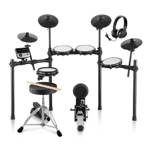 VEVOR Electric Drum Set, 32 Drum Kits & 480 Sounds Electronic Drum Kit, USB MIDI Supported 8 in Quiet Mesh Snare Electric Drum Set with 10 in Cymbals Drum Sticks & Headphone, for Beginners & AdultsSummervibes