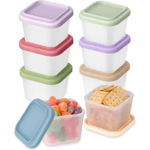 8 Pack 9 oz  Snack Container for ,    Storage Containers with Lid, Meal Prep Storage for Fruit,  Lunch Box for Travel,  (Multicolor 8 Pack)