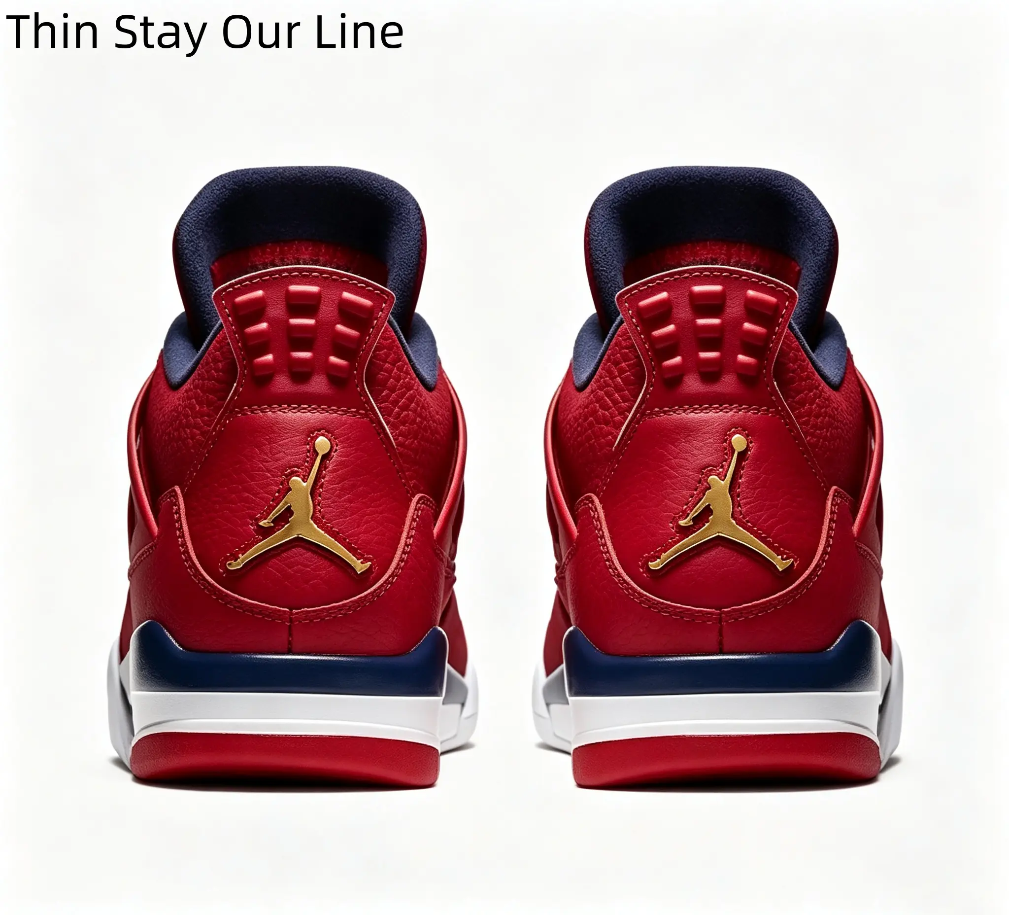 Red Navy White Tri-Color Leather High Top Street Sneakers Vintage Shock Absorb Outsole Fashion Casual Trainers For Adults