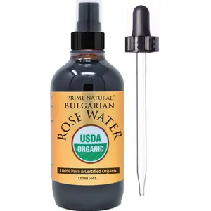 Rose Water Spray 4oz/120ml - USDA Certified Organic - Facial Toner, Hydrating Mist for Face & Hair - Bulgarian, Pure, Natual, Preservative-Free, Moisturizer from Fresh Rose Petals Cleansing Moisture