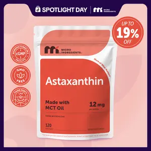 Micro Ingredients Astaxanthin 12mg | Natural Tanning, Fresh Microalgae Source, Easy to Swallow Micro Ingredients Astaxanthin 12mg | Natural Tanning, Fresh Microalgae Source, Easy to Swallow