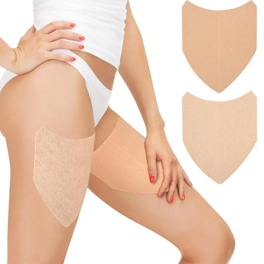 Ultra-thin Anti-chafing Thigh Pads, Thigh Support, 10pcs Disposable Self-adhesive Friction Prevention Chafing Relief Tape, Breathable Thigh Lift Skin Patches for Body & Legs, Cleanser