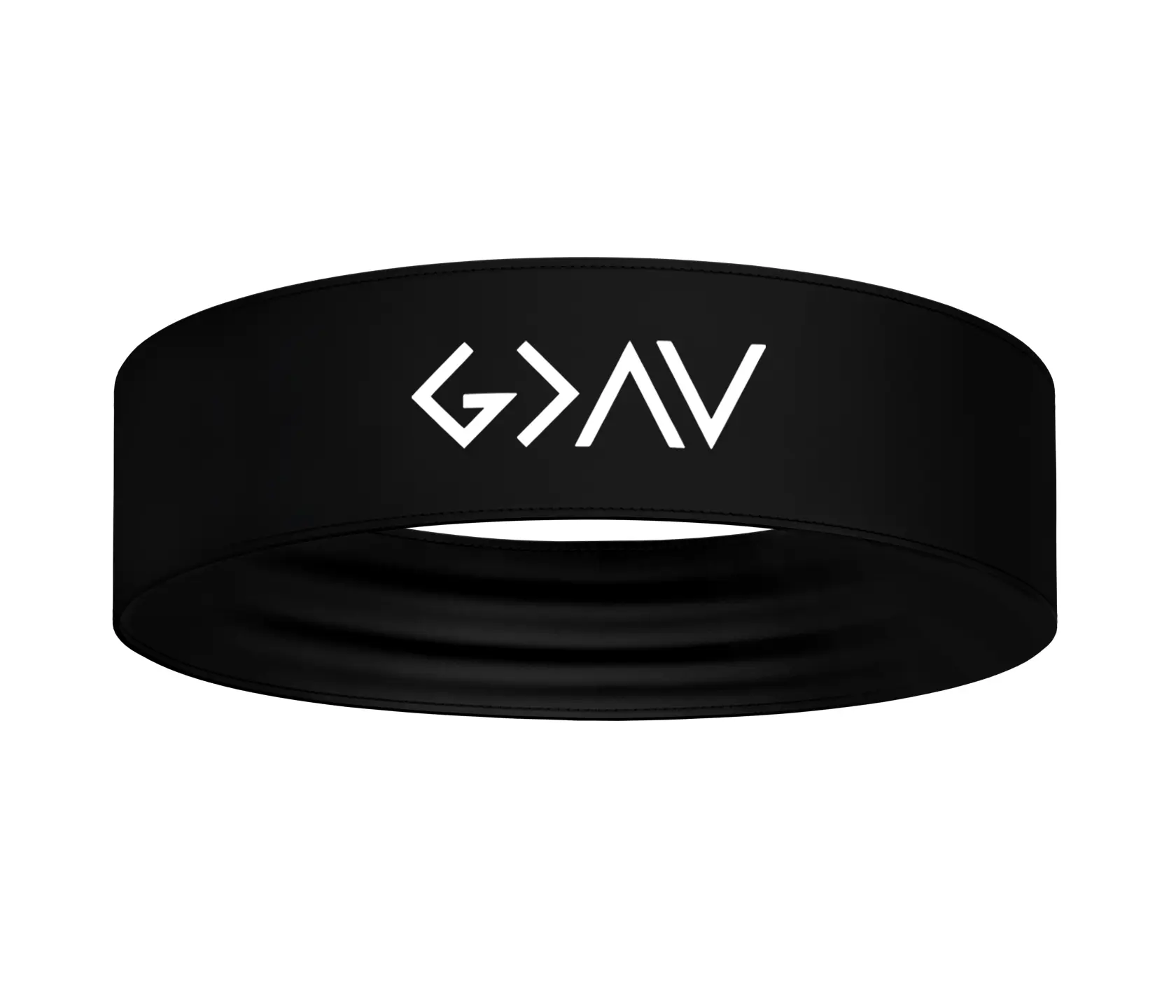 God is Greater Than The Highs and Lows Sports Stretch Headband Black White Sweatband Running Football Soccer Weightlifting Faith Christian Love Jesus Workout Accessories Men Women Teens Youth Kids Scripture Romans 8:28 John 3:16 G>^v G>^∨ G>∧∨ G>/\v