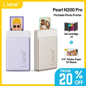 Liene Pearl N200 Pro Portable Photo Printer, Instant Mini Picture Printer for iPhone Smartphone, Thermal Dye Sublimation, Bluetooth Sticker Printer 50 Sheets 2x3 Adhesive Paper & 5 Cartridges, outdoor fun, SummerVibes, pet lovers, Mother's Day