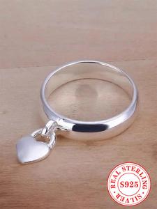s925 sterling silver heart shaped ring, fashion accessories for women & girls, trendy all-match & exquisite jewelry for birthday gift, valentine's day gifts
