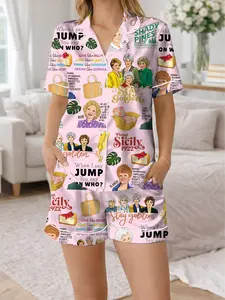 Golden Girls Pajama Set, Stay Golden Sleepwear, Shady Pines Pajamas, Funny TV Show PJs, Cozy Gift for Mom, Grandma Gift