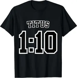 Titus 1:10 Sports Jersey Christian Scripture Design T-Shirt