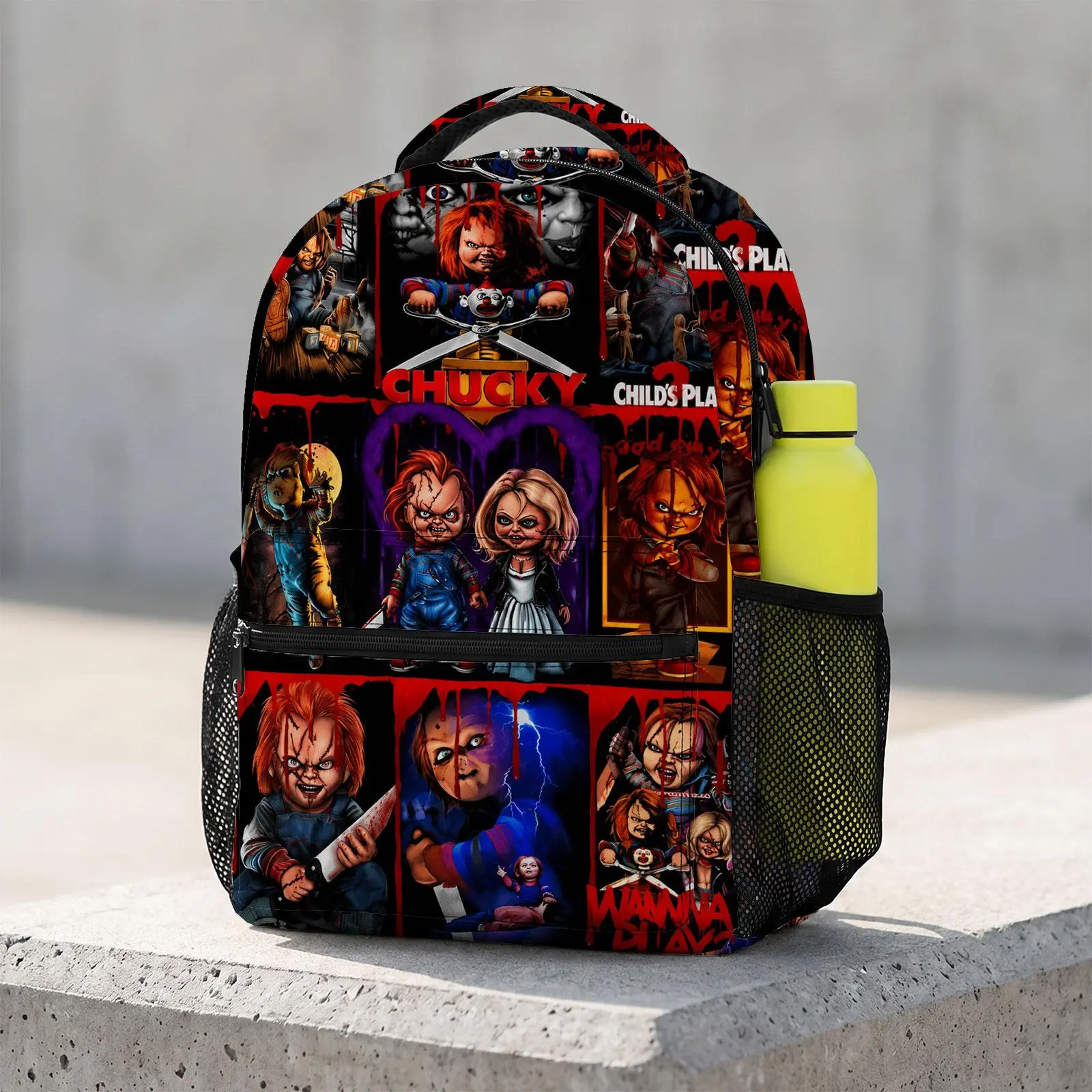Chucky-Child's-Play Cute Cartoon School Backpack for Teen Boys | Aesthetic Print Bookbag for Kids & Students | Large Capacity Casual Daypack