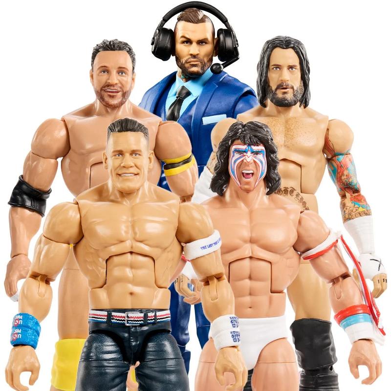 MATTEL WWE Elite Collection Premium Live Event Wave of 5 Action Figures with Iconic Accessories & Additional Building Pieces for Collectors