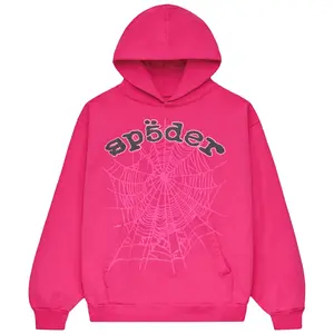 Sp5der Rhinestone Legacy Web Hoodie Pink & Black Long Sleeve Pullover Sweatshirt Top Unisex Authentic Brand New Ready to Ship Spider Web