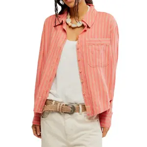 Striped Linen Laurel Cinnamon Combo Top