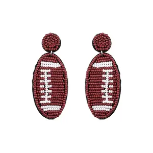 Football Seed Bead Earrings