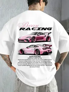 Men's Casual Short Sleeve T-Shirt, Trendy Print Design, Perfect for Friends and Family, Outdoors, Sports, Office Wear