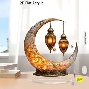 2D Flat Art Acrylic Moonlight Lamp, Christmas decorations with a sky and moon theme, a decorative sun catcher, requires no electricity, perfect for holiday table decorations in homes and offices, and also an ideal gift for the family.