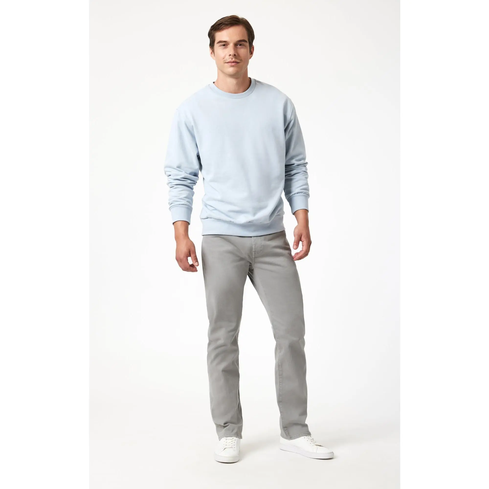 Women's Tall Girl-Friendly Straight Leg Pants, Classic Fit Stretch Cotton Twill Bottoms in Stormy Grey for All Seasons, Elastane, Long Inseam Pants, Regular Rise, Casual