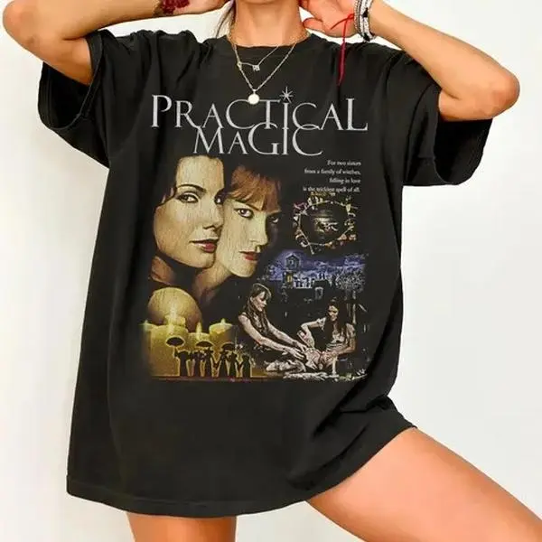 Practical Magic Vintage Witch Graphic Tee  Comfort Colors Rom Com Horror Movie Shirt Gift