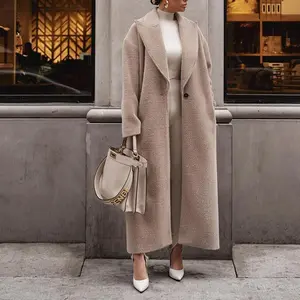 Cozy Long Sleeve Faux Fur Coat for Women Tops Womenswear Chic Winter