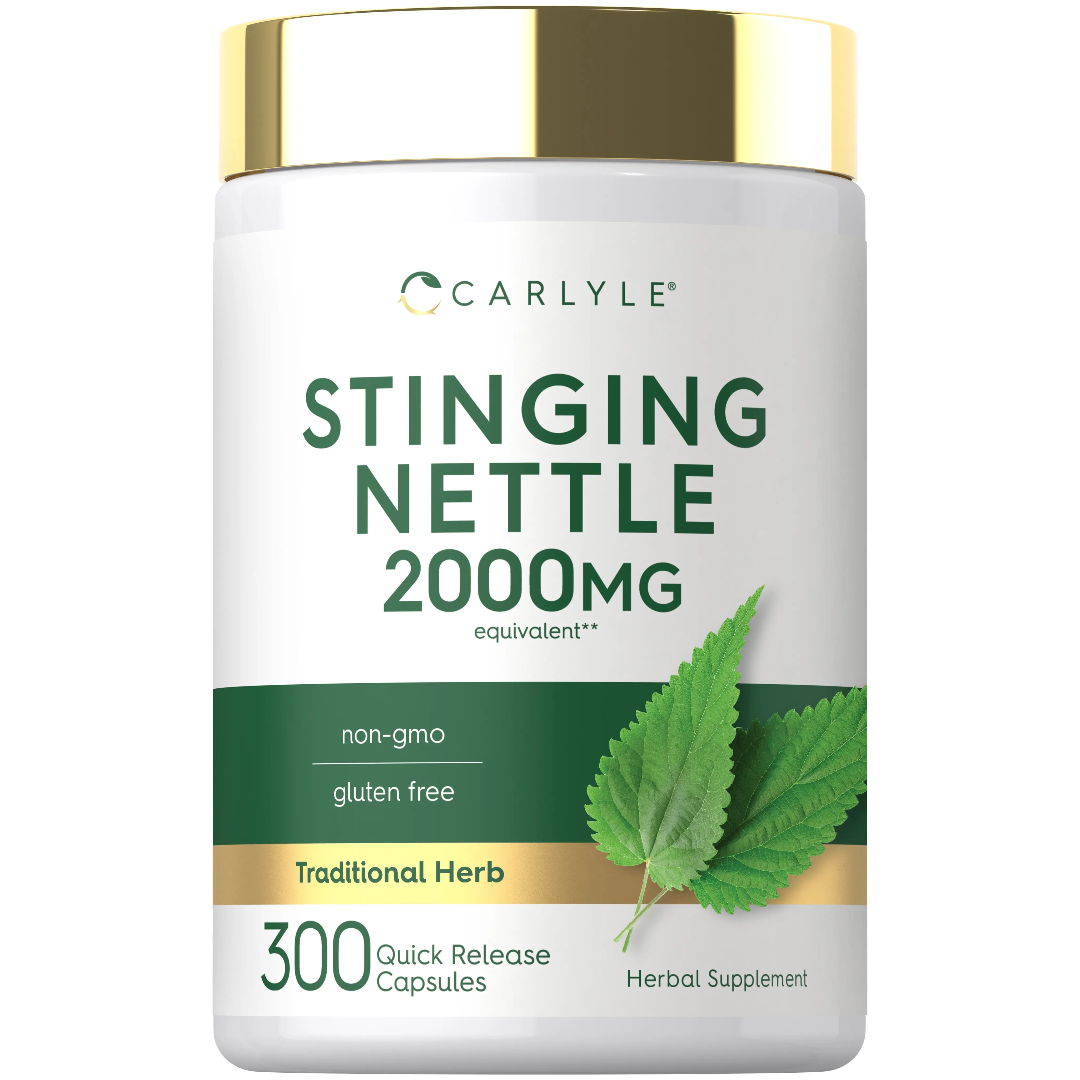 Carlyle Stinging Nettle Leaf Extract 2000mg | 300 Capsules | Non-GMO & Gluten Free Supplement