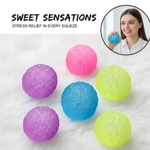 3cm Mini Lychee Textured Squeeze Ball Cute Candy Color Stress Relief & Sensory Fidget Toy Ultra-Portable Non-Toxic TPR Material for Kids & Adults