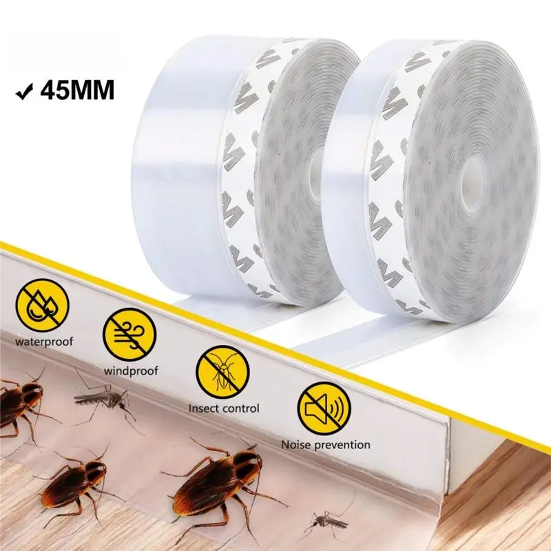 Strong Adhesive Door Draft Stopper - Ideal for Energy Saving on Doors & Windows-Durable Rubber Door Weather Stripping Seal Strip.