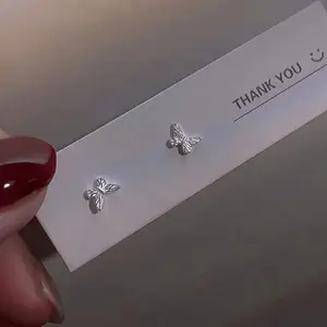 1 pair of butterfly earring earrings, simple and elegant needle, suitable for daily wear, preventing allergies - perfect gift
