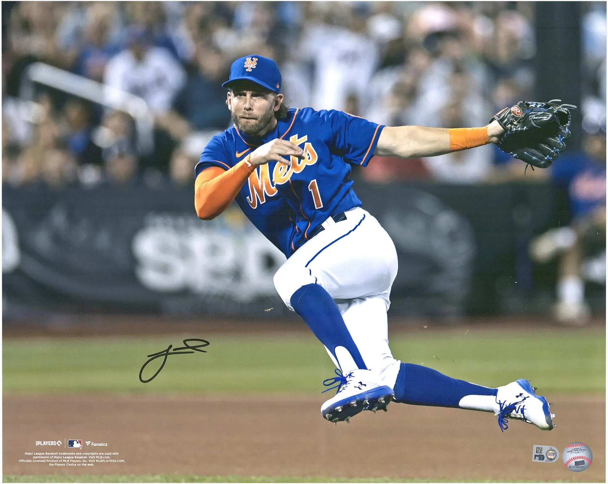 Jeff McNeil New York Mets Autographed 16" x 20" Jump Throw Photograph - Fanatics Authentic Certified
