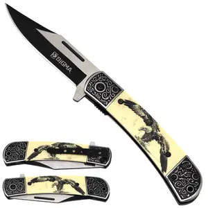 Eagle Knife Pocket Knife Emergency Tool Outdoor Ball Bearing Belt Clip 8” Overall 3.5” Blade