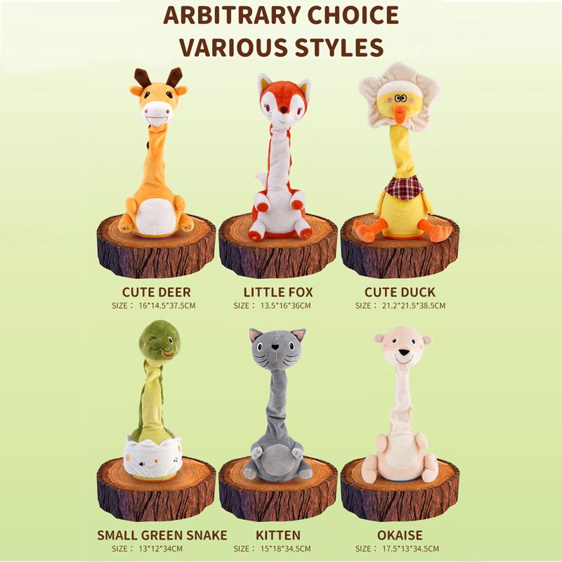 Dancing Talking  Animal Toys - Electronic Rattle for Kids - Repeat Mimicking - Musical Sensory Plush Toy - Easter Gift,  Ideal Gift for Children's Day Birthday ，Baby Toy Gift for Girls and Boys