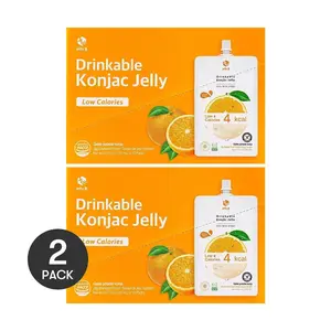 Jelly.B Korean Konjac Jelly Drink - Low Calorie, 0 Fat, Sugar-Free, 150ml x 10 Pouches, Jeju Citrus Flavor, 4Kcal, Diet Snack, Fullness
