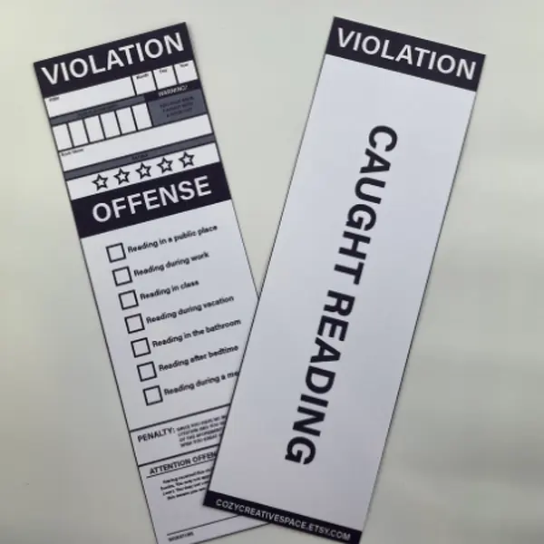 Caught Reading Bookmark | Reading Violation Bookmark