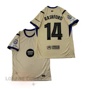 2526 Away No.14 Rashford  Retro Short Sleeve Soccer Football Jersey LALIGA