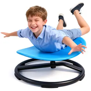 Spinning Chair for Autistic Kids - Sensory Swivel Seat with 220 lbs Weight Capacity & Non-Slip Base, Improves Balance & Coordination, Sit and Spin Sensory Toy for ADHD/Autism, Ages 3+ (Blue)