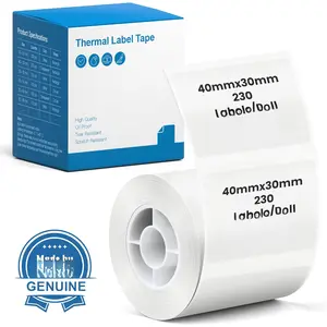 Thermal Labels for PM220S Label Maker, 1.57"x1.18" (40x30mm), Multi-Purpose Thermal Sticker Label Tape, Self-Adhesive Thermal Paper for Home, Office, 230 Labels/1Roll, Clear